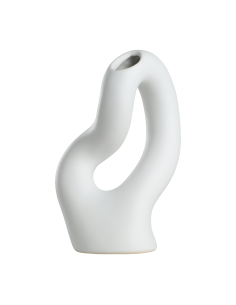 AMBILOBE Jarrón de cerámica Blanco 2