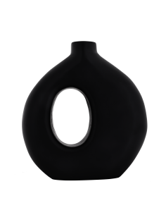 MELOBODY Jarrón de madera Negro 2