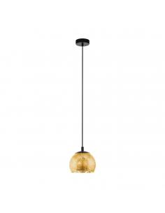 EGLO 98524 - ALBARACCIN Crystal Pendant Lamp in Black Steel and Glass