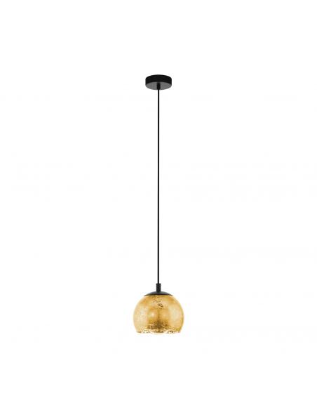 EGLO 98524 - ALBARACCIN Crystal Pendant Lamp in Black Steel and Glass