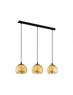 EGLO 98525 - ALBARACCIN Crystal Pendant Lamp in Black Steel and Glass