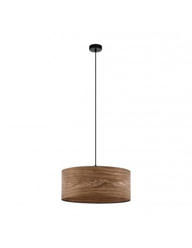 EGLO 98548 - CANNAFESCA Wooden Pendant Lamp in Black Steel and Wood