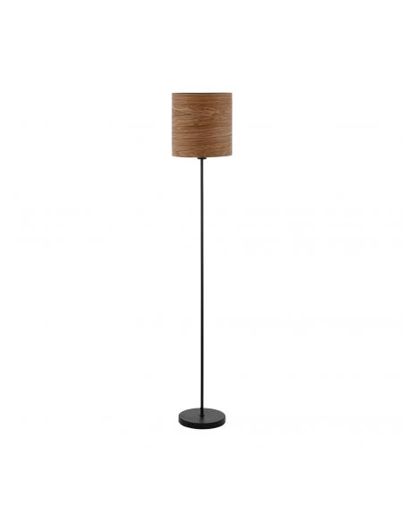 EGLO 98552 - CANNAFESCA Fabric floor lamp in black steel and wood