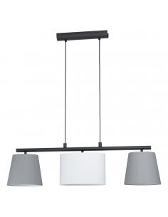 EGLO 98587 - ALMEIDA 1 Black Steel and Textile Fabric Pendant Lamp