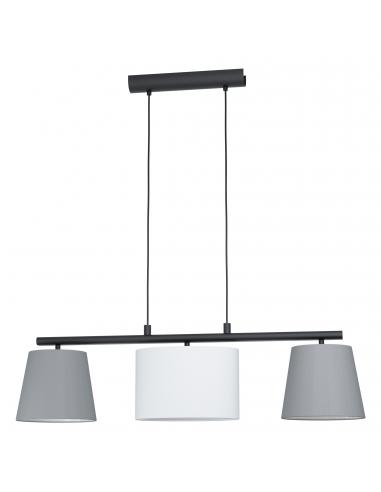 EGLO 98587 - ALMEIDA 1 Black Steel and Textile Fabric Pendant Lamp