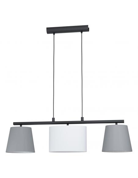 EGLO 98587 - ALMEIDA 1 Black Steel and Textile Fabric Pendant Lamp