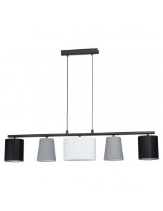 EGLO 98588 - ALMEIDA 1 Black Steel and Textile Fabric Pendant Lamp