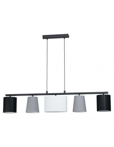 EGLO 98588 - ALMEIDA 1 Black Steel and Textile Fabric Pendant Lamp