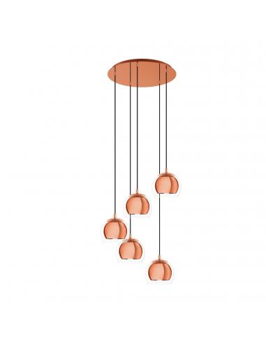 EGLO 98595 - ROCAMAR 1 Copper pendant lamp in Steel, copper and Glass