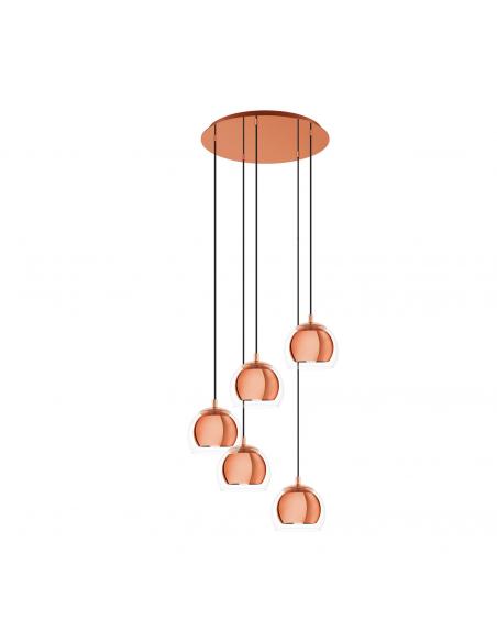 EGLO 98595 - ROCAMAR 1 Copper pendant lamp in Steel, copper and Glass