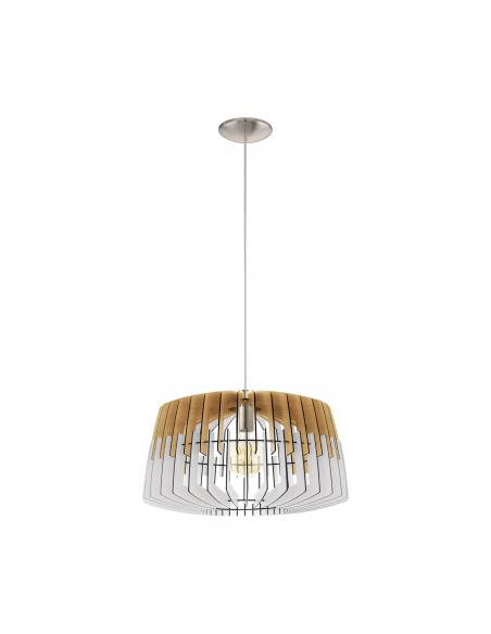 EGLO 32827 - ARTANA Hanging Lamp in Wood in Matte Nickel Steel and Wood
