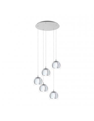EGLO 98596 - ROCAMAR 1 Crystal Hanging Lamp in Chrome Steel and Glass