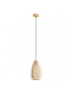 EGLO 98648 - ALOBRASE Glass Pendant Lamp in Brushed Brass Steel