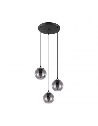 EGLO 98653 - ARISCANI Crystal Pendant Lamp in Black Steel