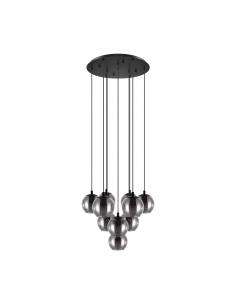 EGLO 98654 - ARISCANI Crystal Pendant Lamp in Black Steel