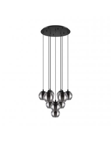 EGLO 98654 - ARISCANI Crystal Pendant Lamp in Black Steel