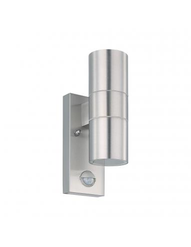 EGLO 32898 - RIGA 5 Outdoor wall light with motion sensor in Stainless steel, stainless steel and Glass