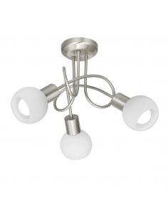 3L OPAL NICKEL SATIN CEILING LIGHT. 3 X 40W E-14