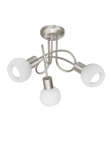 3L OPAL NICKEL SATIN CEILING LIGHT. 3 X 40W E-14