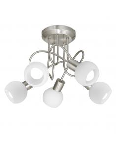 5L OPAL CEILING LIGHT SATIN NICKEL. 5 X 40W E-14