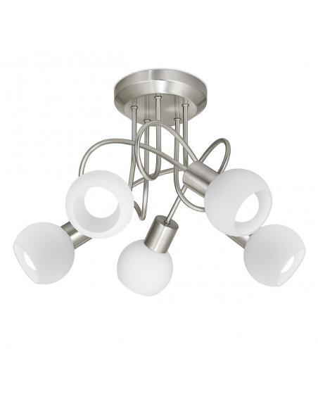 5L OPAL CEILING LIGHT SATIN NICKEL. 5 X 40W E-14