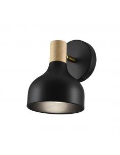 ARAN BLACK-WOOD WALL LIGHT 1 X 40W E-14