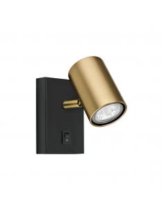 WALL LAMP 1L PAROS BLACK-LEATHER 1 X 10W GU-10