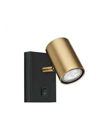 WALL LAMP 1L PAROS BLACK-LEATHER 1 X 10W GU-10