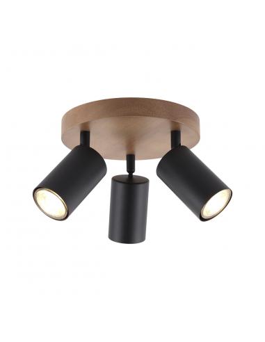ROUND 3L PIREO BLACK-WOOD 3 X 50W GU-10