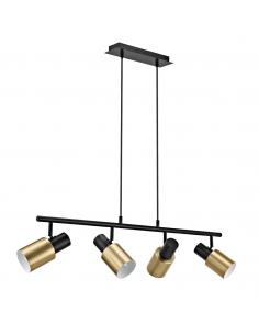 LAMPARA 4L MAENA NEGRO-LATÓN 4 X 60W E-27