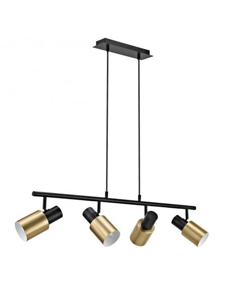 LAMPARA 4L MAENA NEGRO-LATÓN 4 X 60W E-27