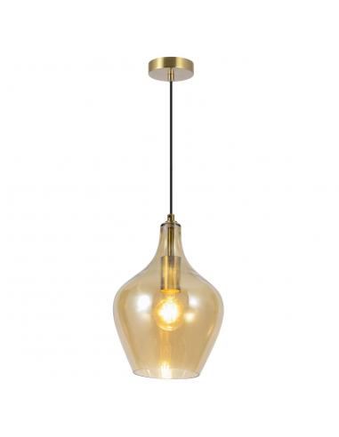 AINA BRASS PENDANT - AMBER 1 X 60W E-27