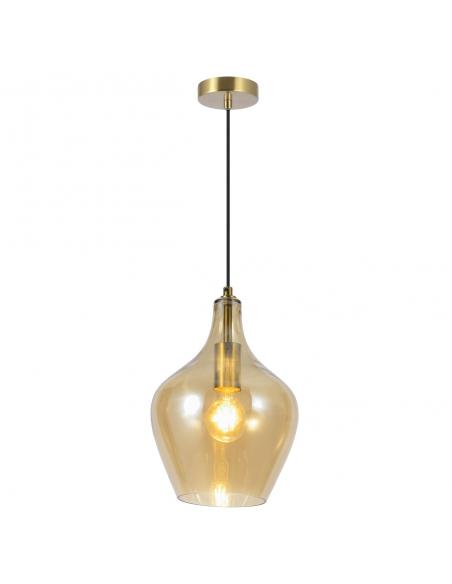 AINA BRASS PENDANT - AMBER 1 X 60W E-27