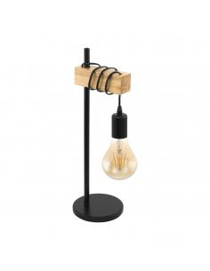 EGLO 32918 - TOWNSHEND Lámpara de Salón en Acero, madera negro, marrón