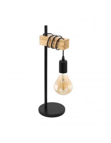 EGLO 43515 - TOWNSHEND Living Room Lamp in Steel, black wood, brown