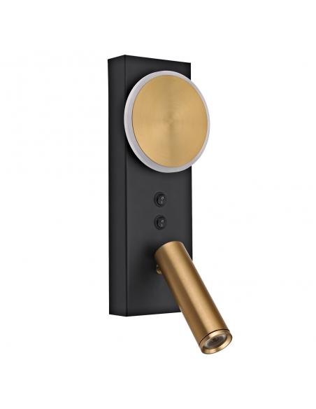 ARBAS BLACK-BRASS LED WALL LIGHT 8W 470LM 3000K