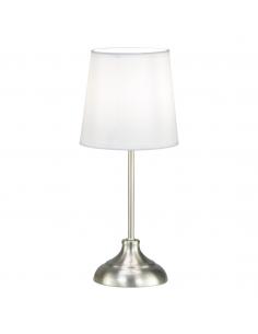 BOLTON NICKEL/WHITE TABLE LAMP 1 X 40W E-14
