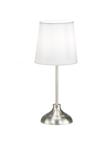 BOLTON NICKEL/WHITE TABLE LAMP 1 X 40W E-14