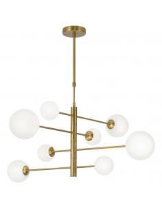 8L COSMICA BRASS OPAL LAMP 8 X 28W G-9