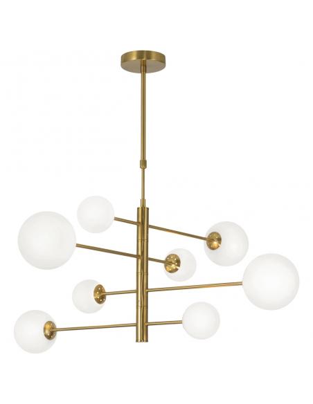 8L COSMICA BRASS OPAL LAMP 8 X 28W G-9