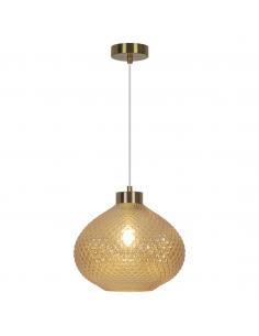 BRASS FLORE PENDANT - AMBER