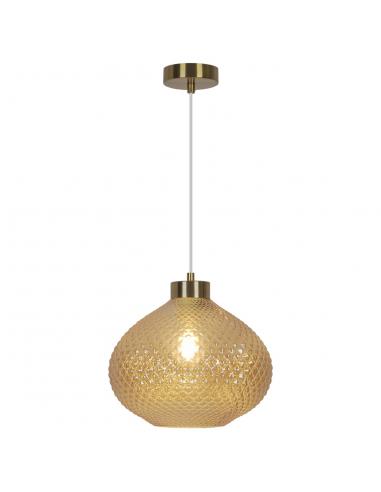 BRASS FLORE PENDANT - AMBER