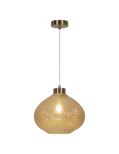 BRASS FLORE PENDANT - AMBER