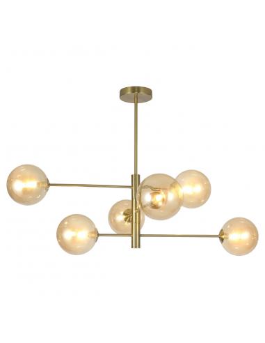 GALAXY AMBER 6L BRASS LAMP 6 X 28W G-9