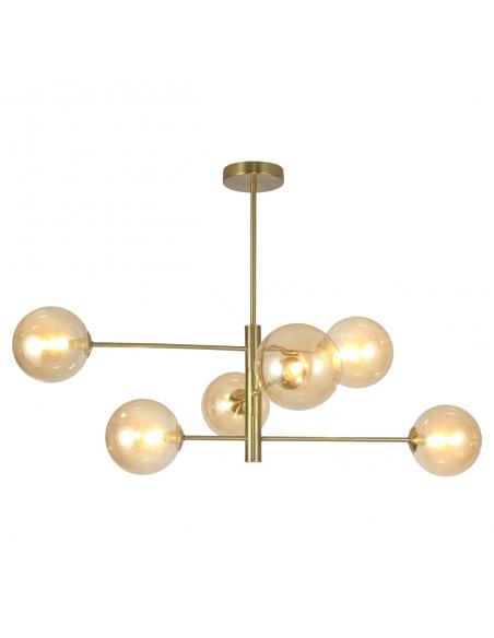 GALAXY AMBER 6L BRASS LAMP 6 X 28W G-9