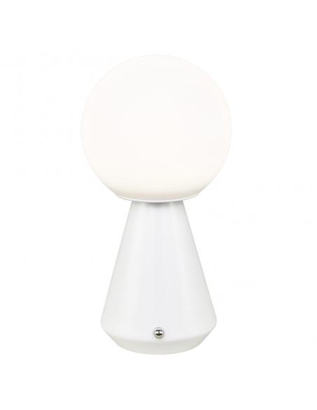 LOGAL WHITE LED TABLE LAMP - RECHARGEABLE BATTERY