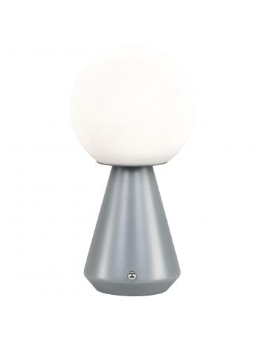 LOGAL MATTE GRAY LED TABLE LAMP - RECHARGEABLE BATTERY
