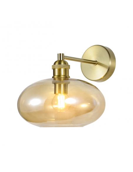 MOSSI BRASS WALL LIGHT - AMBER 1 X 40W E-14