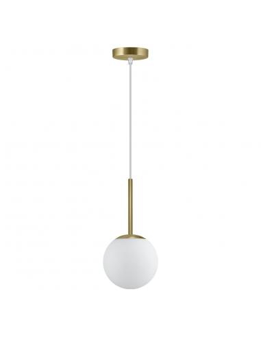 PENDANT 1L.PORTILE BRASS-OPAL 1 X 40W E-14 - TULIPA 15CM