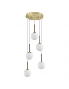 5L.PORTILE BRASS-OPAL PENDANT 5 X 40W E-14
